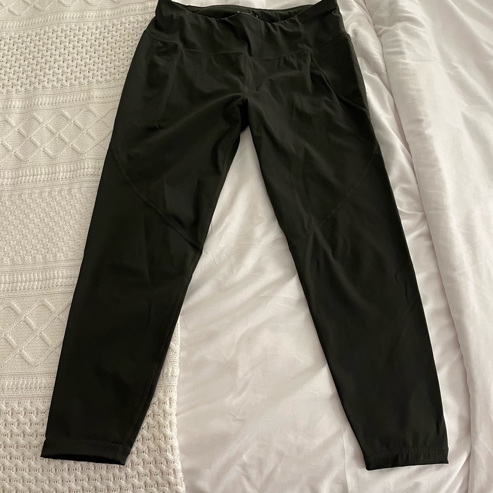 Sweaty Betty dark forest green power leggings